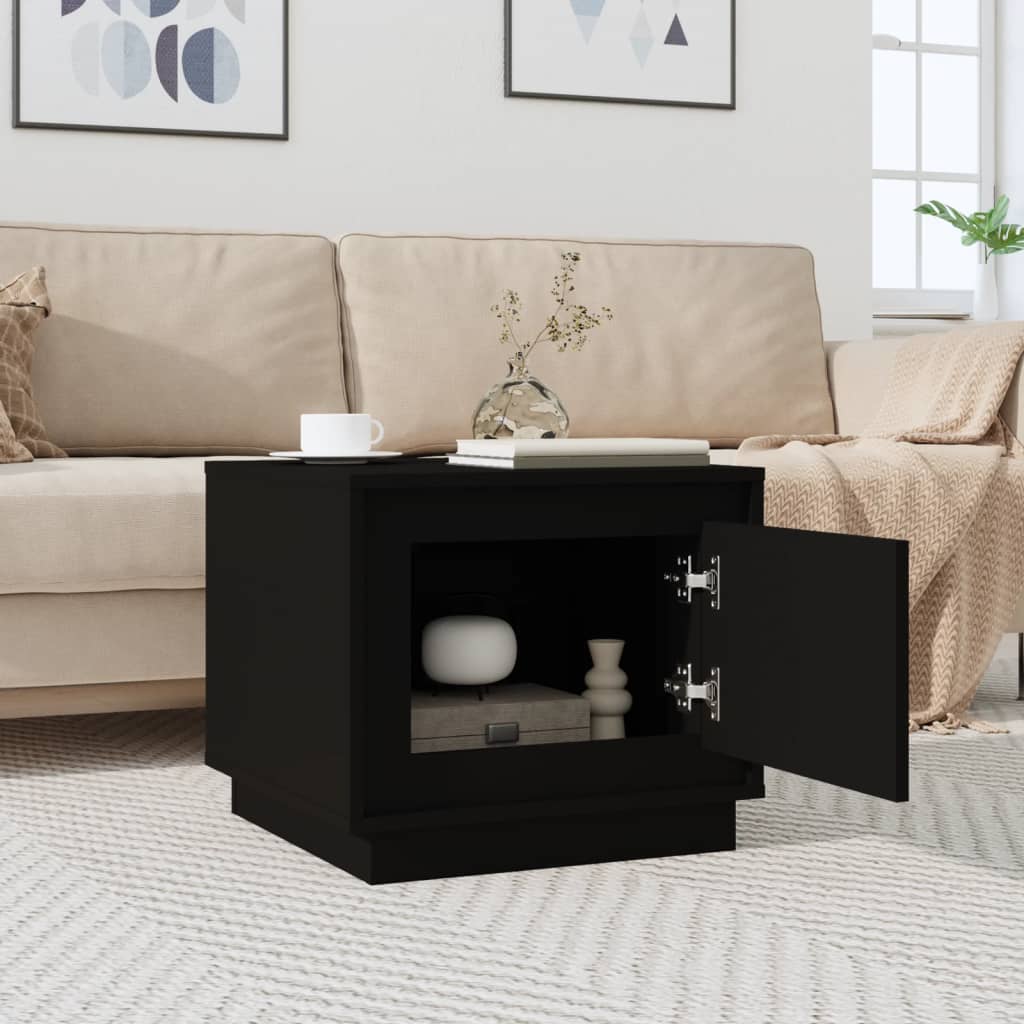 vidaXL Coffee Table Black 51x50x44 cm Engineered Wood