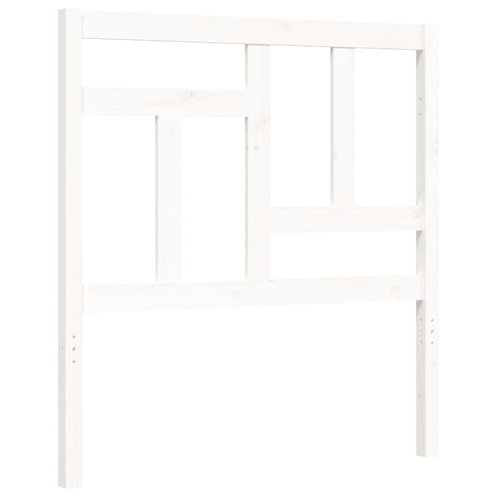 vidaXL Bed Frame without Mattress White Single Solid Wood Pine