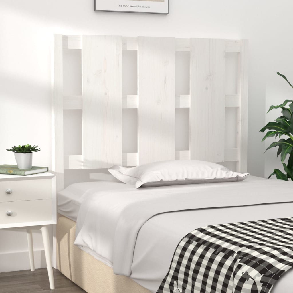 vidaXL Bed Headboard White 95.5x4x100 cm Solid Wood Pine