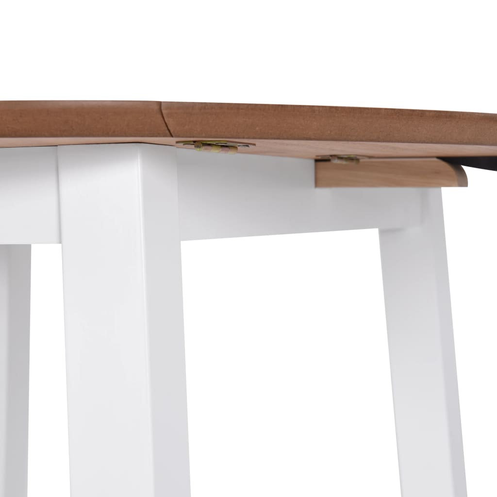 vidaXL Drop-leaf Dining Table Round MDF White