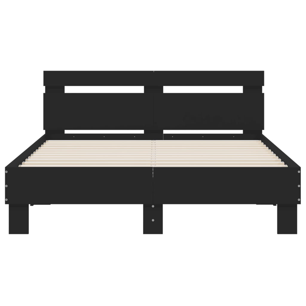 vidaXL Bed Frame without Mattress Black 135x190 cm Double