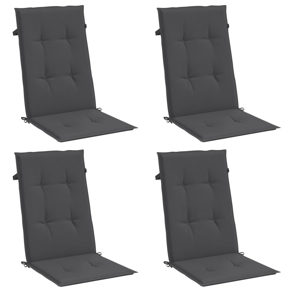 vidaXL Highback Chair Cushions 4 pcs Melange Anthracite 120x50x4 cm Fabric