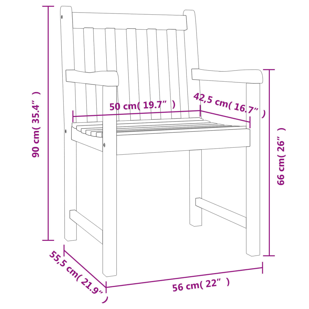 vidaXL 5 Piece Garden Dining Set Solid Wood Acacia