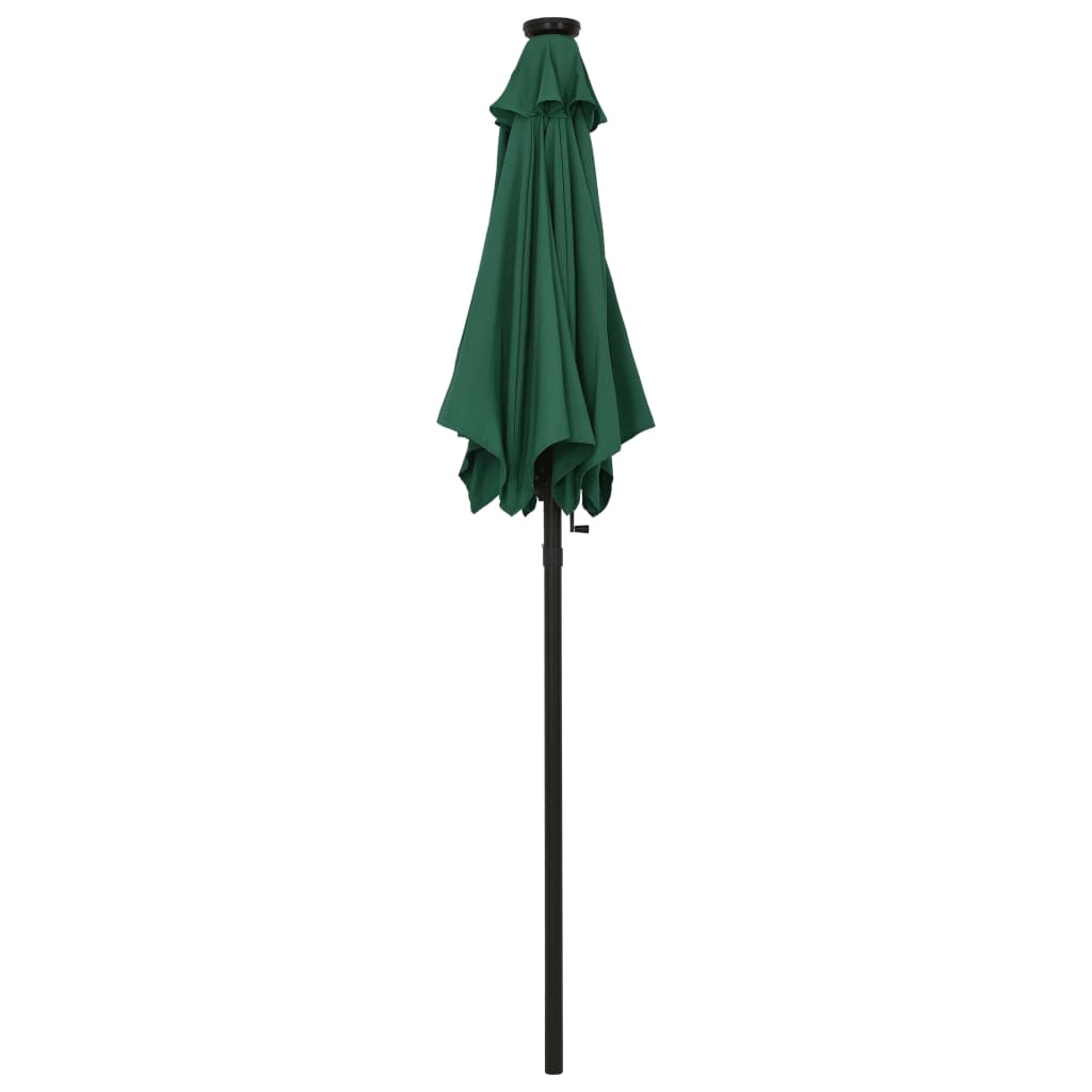 vidaXL Garden Parasol with LED Lights Green 200x211 cm Aluminium