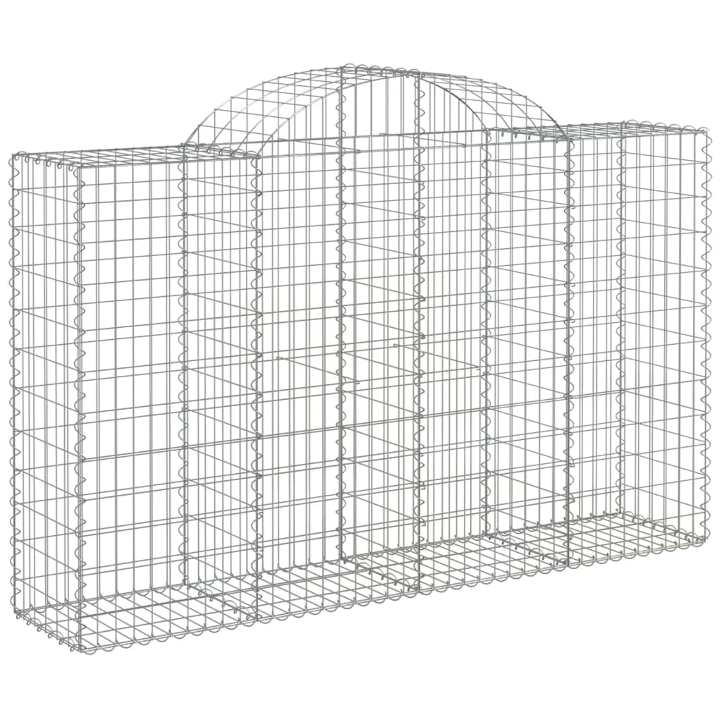 vidaXL Arched Gabion Baskets 4 pcs 200x50x120/140 cm Galvanised Iron