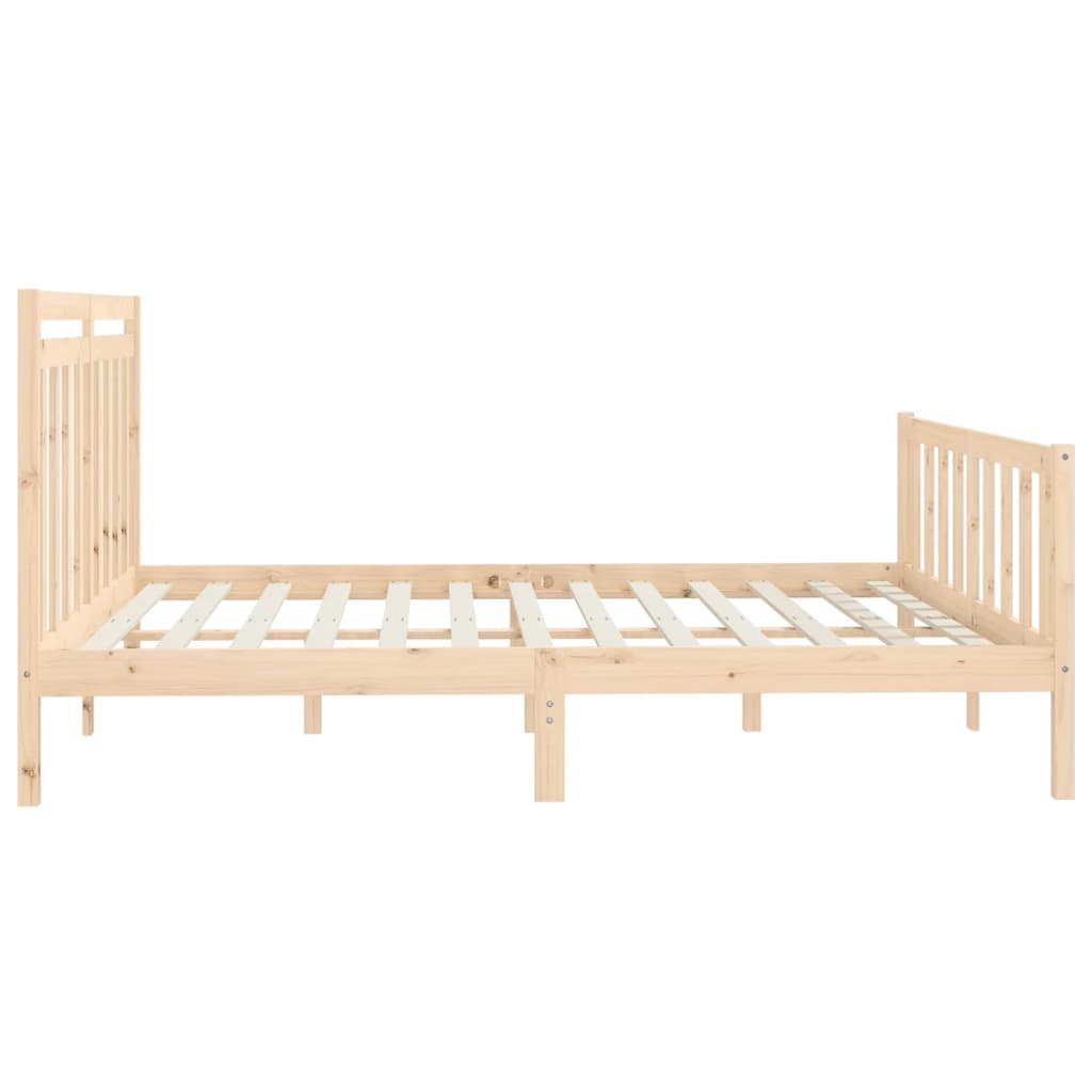 vidaXL Bed Frame without Mattress Solid Wood Pine 180x200 cm Super King