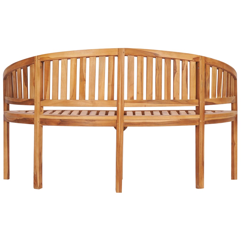 vidaXL Banana Bench 151 cm Solid Teak Wood