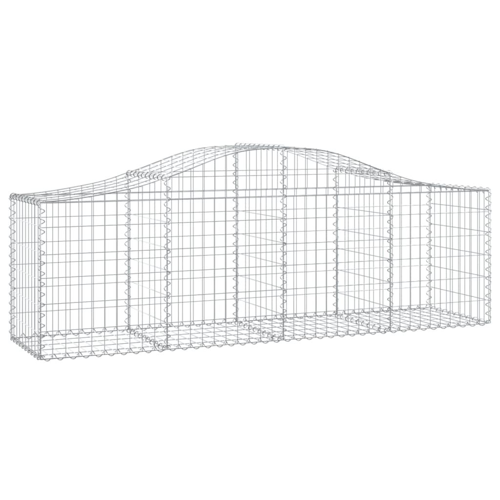 vidaXL Arched Gabion Baskets 7 pcs 200x50x60/80 cm Galvanised Iron