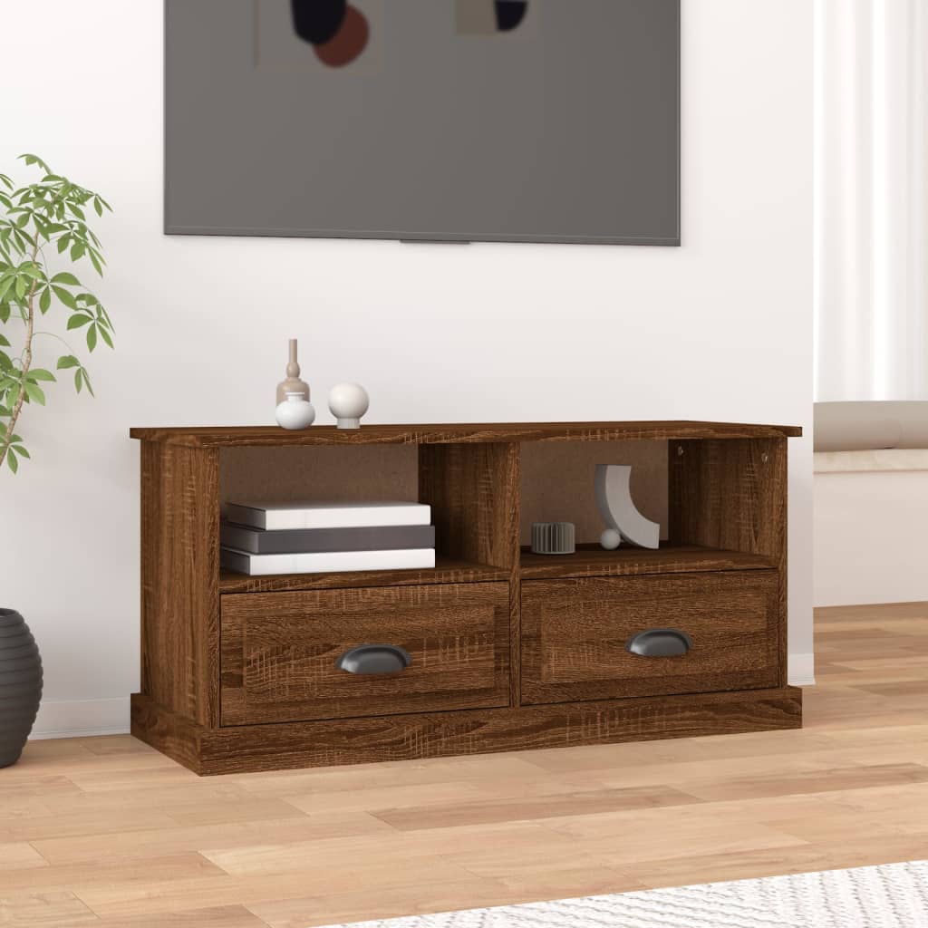 vidaXL TV Cabinet Brown Oak 93x35.5x45 cm Engineered Wood