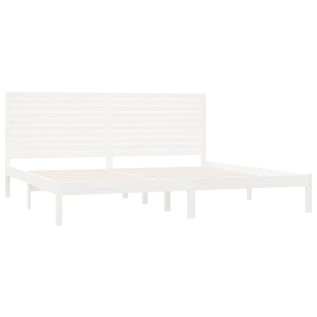 vidaXL Bed Frame without Mattress White 180x200 cm Super King Solid Wood