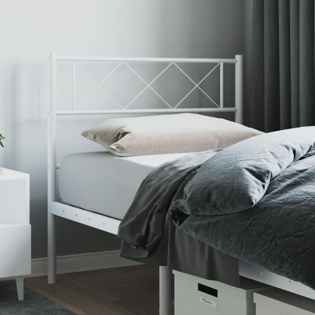 vidaXL Metal Headboard White 90 cm