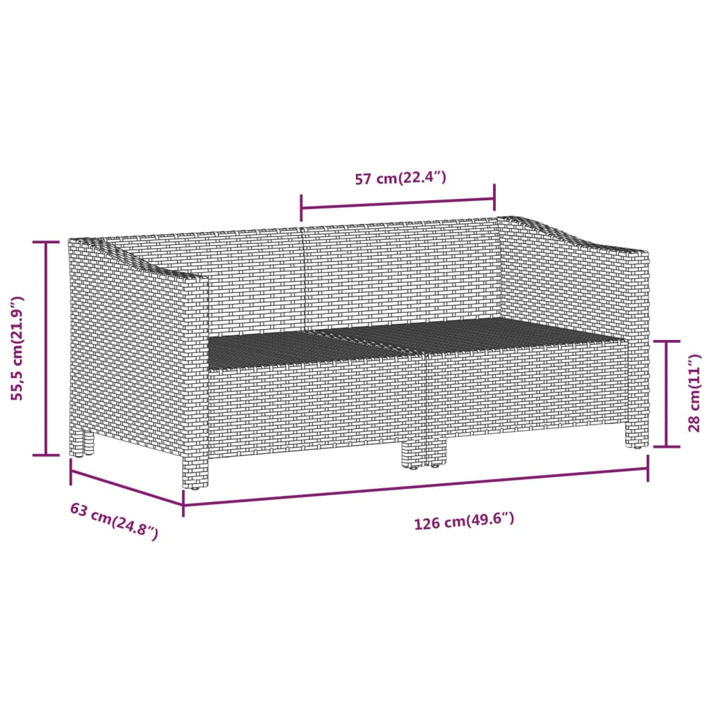 vidaXL 6 Piece Garden Lounge Set with Cushions Grey Poly Rattan