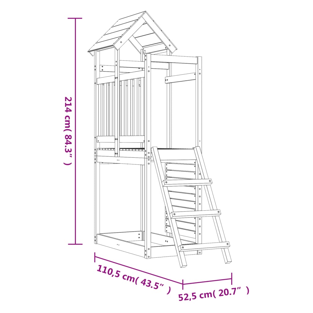 vidaXL Outdoor Playset 52.5x110.5x214 cm Impregnated Wood Pine