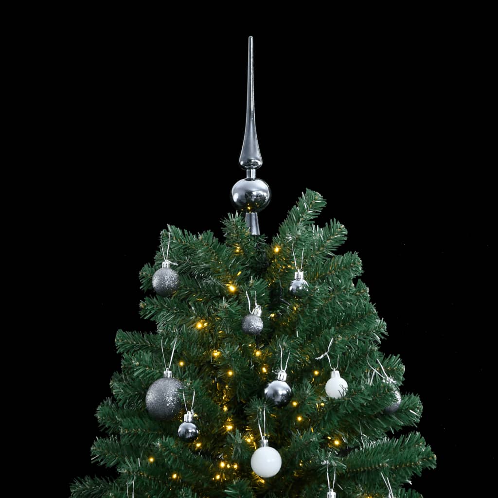 vidaXL Artificial Hinged Christmas Tree 300 LEDs & Ball Set 210 cm