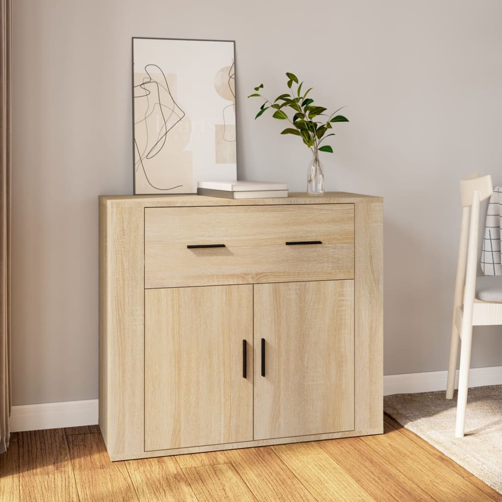 vidaXL Sideboard Sonoma Oak 80x33x70 cm Engineered Wood