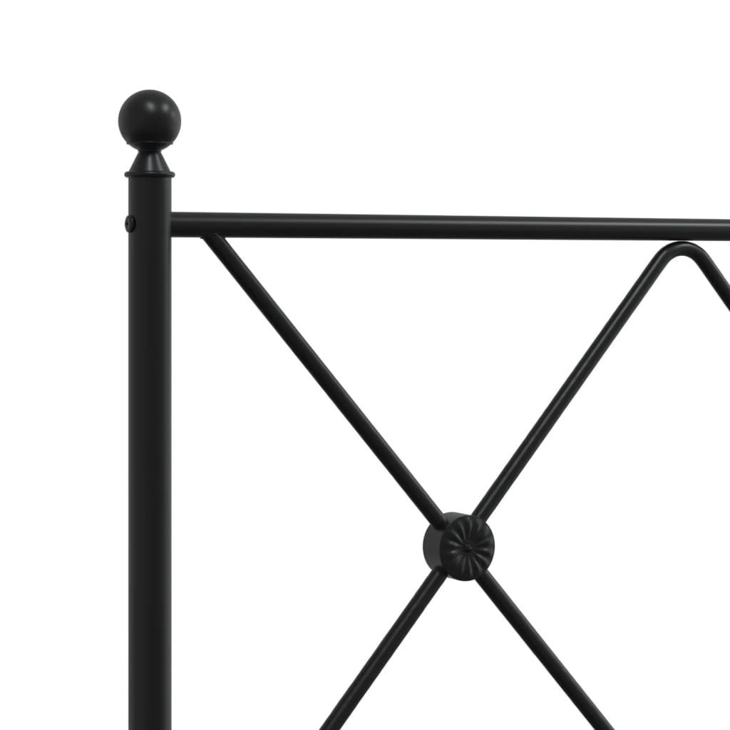 vidaXL Metal Bed Frame without Mattress with Headboard Black 180x200cm