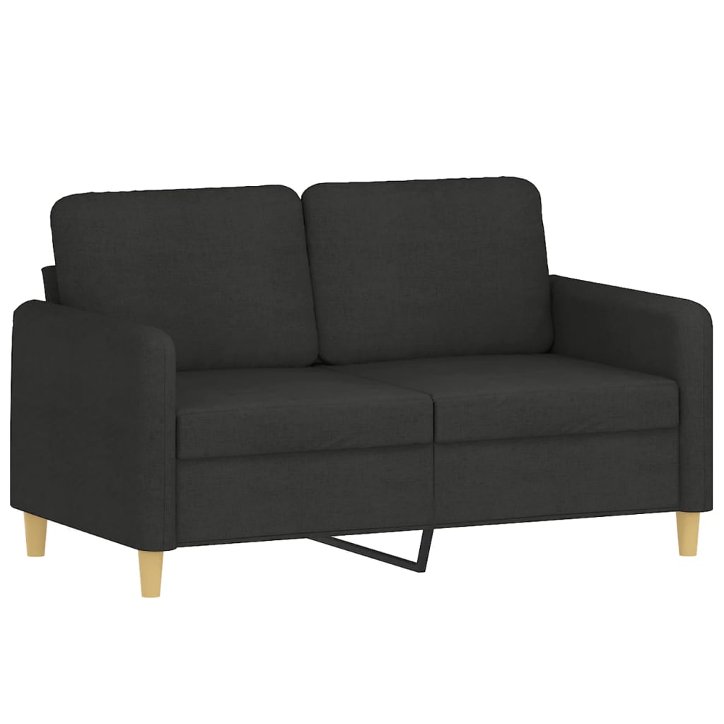 vidaXL 3 Piece Sofa Set with Pillows Black Fabric