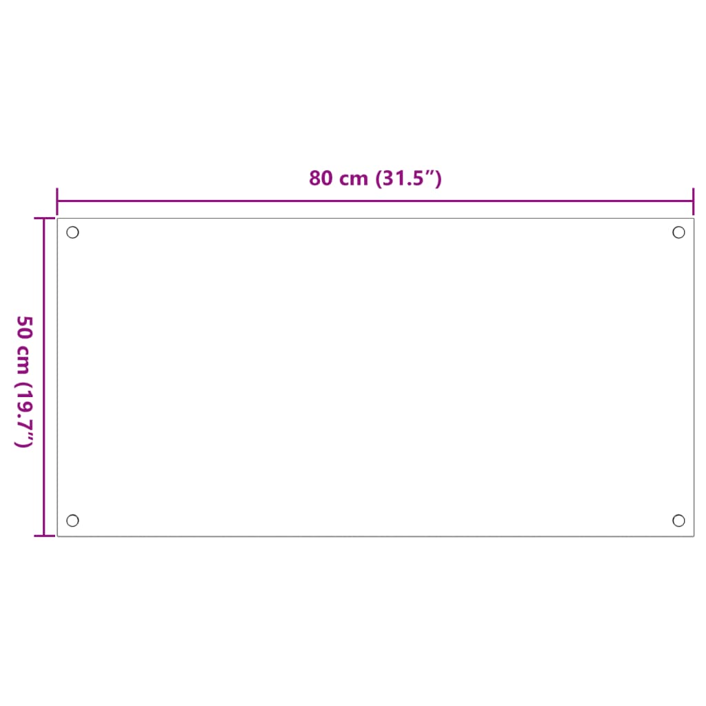 vidaXL Kitchen Backsplashes 2 pcs Transparent 80x50 cm Tempered Glass