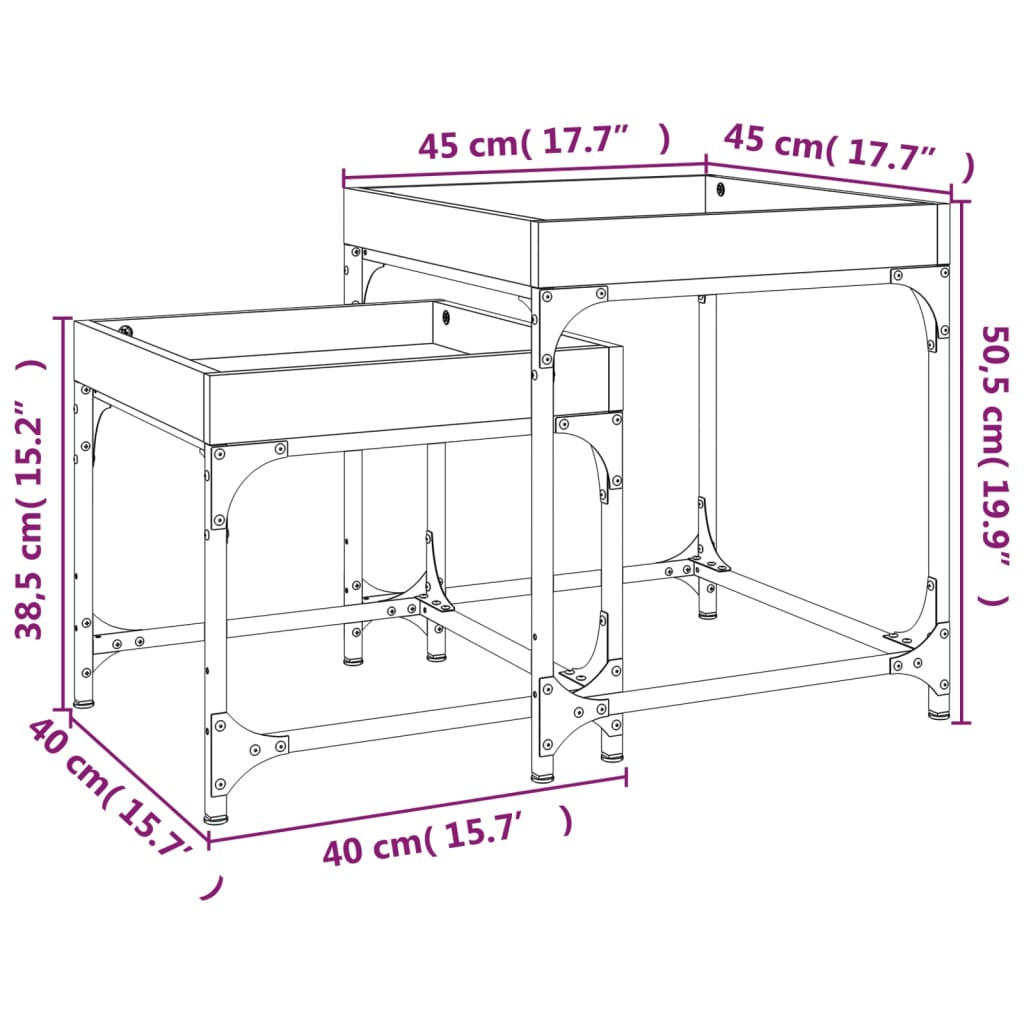 vidaXL Side Tables 2 pcs Sonoma Oak Engineered Wood