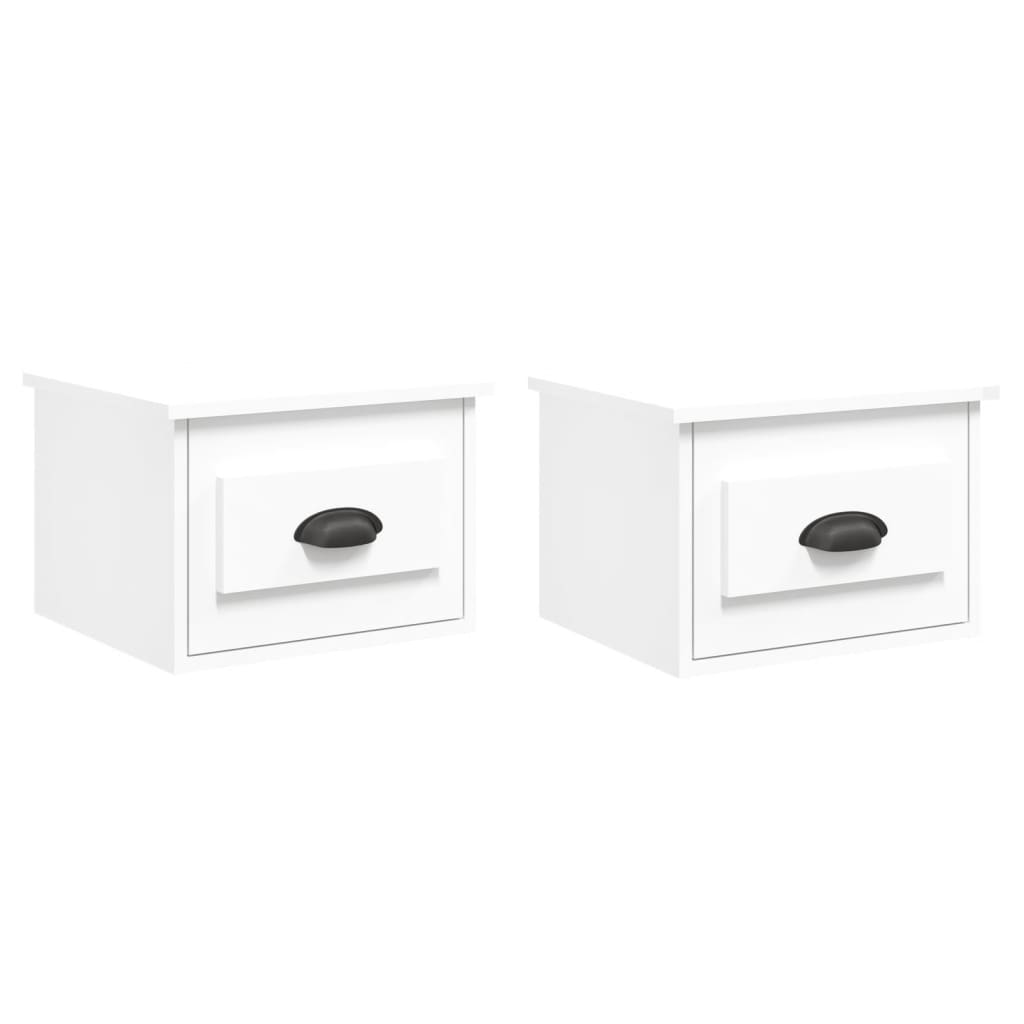 vidaXL Wall-mounted Bedside Cabinets 2 pcs White 41.5x36x28cm