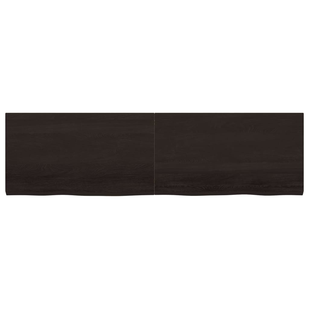 vidaXL Bathroom Countertop Dark Brown 180x50x(2-4) cm Treated Solid Wood