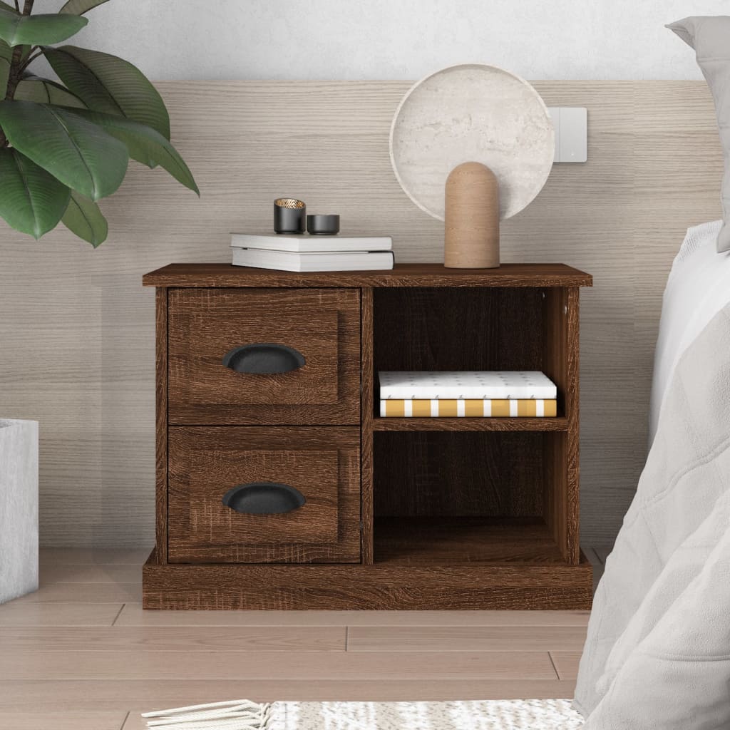 vidaXL Bedside Cabinet Brown Oak 60x35.5x45 cm