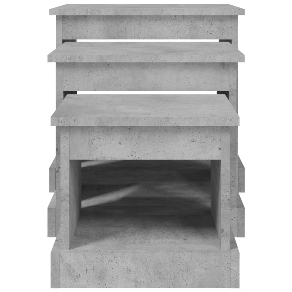 vidaXL Coffee Tables 3 pcs Concrete Grey Engineered Wood