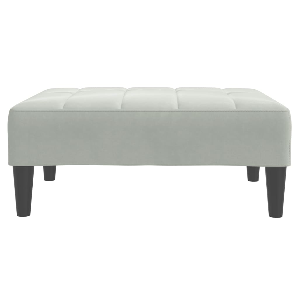 vidaXL Footstool Light Grey 77x55x31 cm Velvet