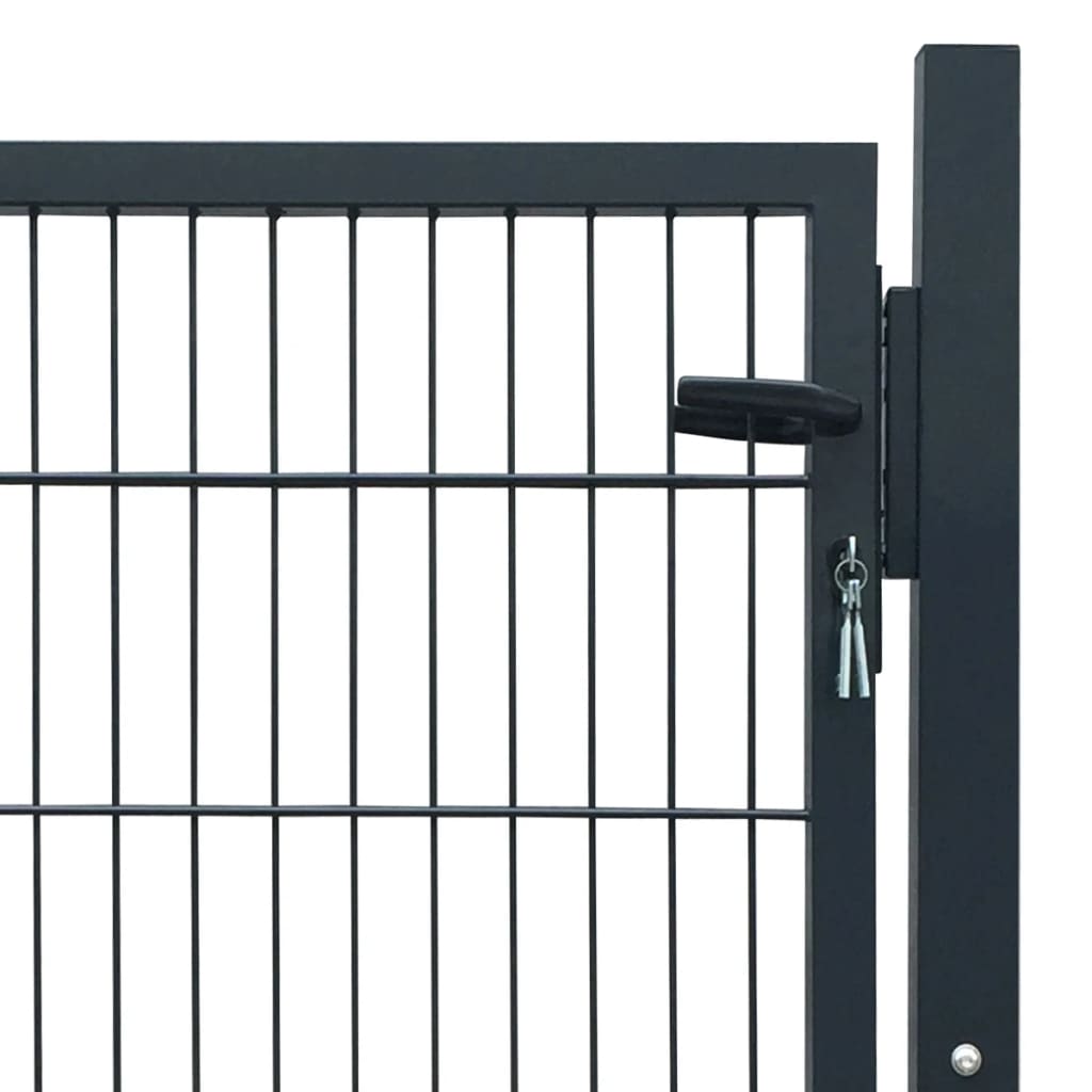 vidaXL Fence Gate Steel Anthracite 105x150 cm