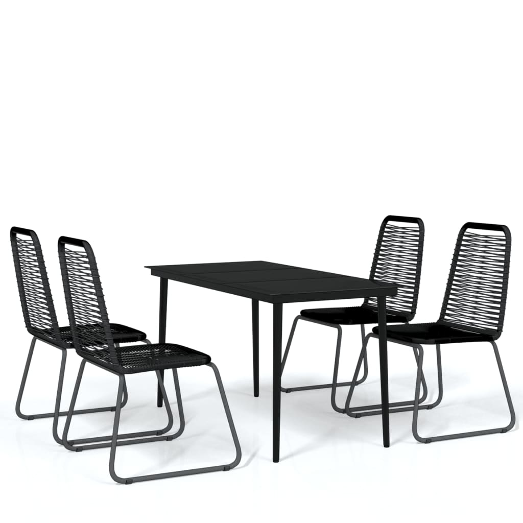 vidaXL 5 Piece Garden Dining Set Black