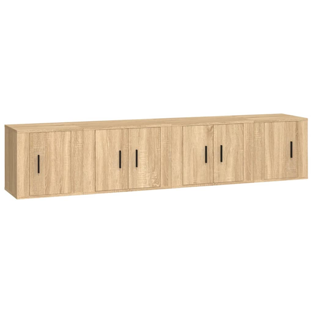 vidaXL 4 Piece TV Cabinet Set Sonoma Oak Engineered Wood