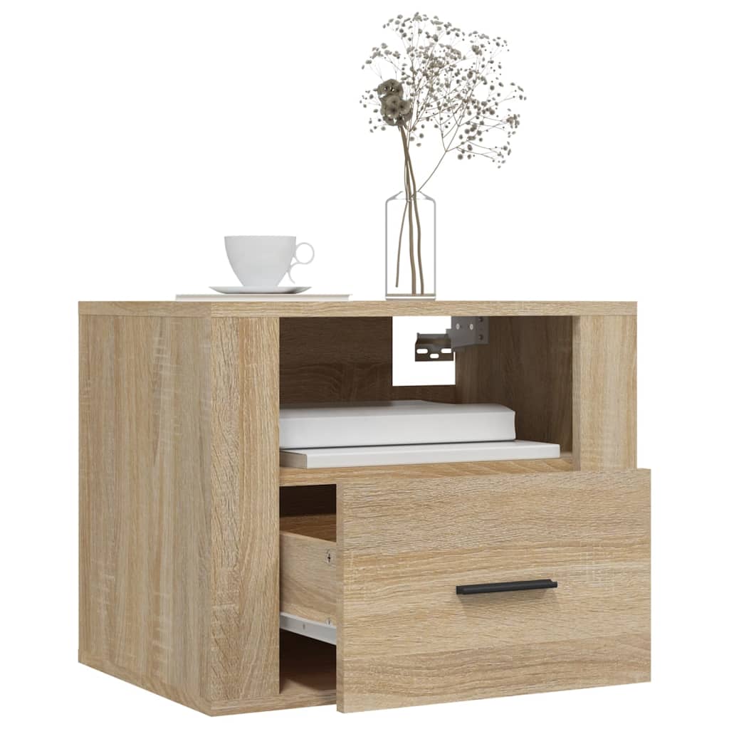 vidaXL Wall-mounted Bedside Cabinets 2 pcs Sonoma Oak 50x36x40 cm