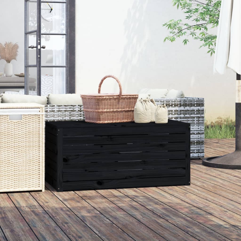 vidaXL Garden Box Black 101x50.5x46.5 cm Solid Wood Pine