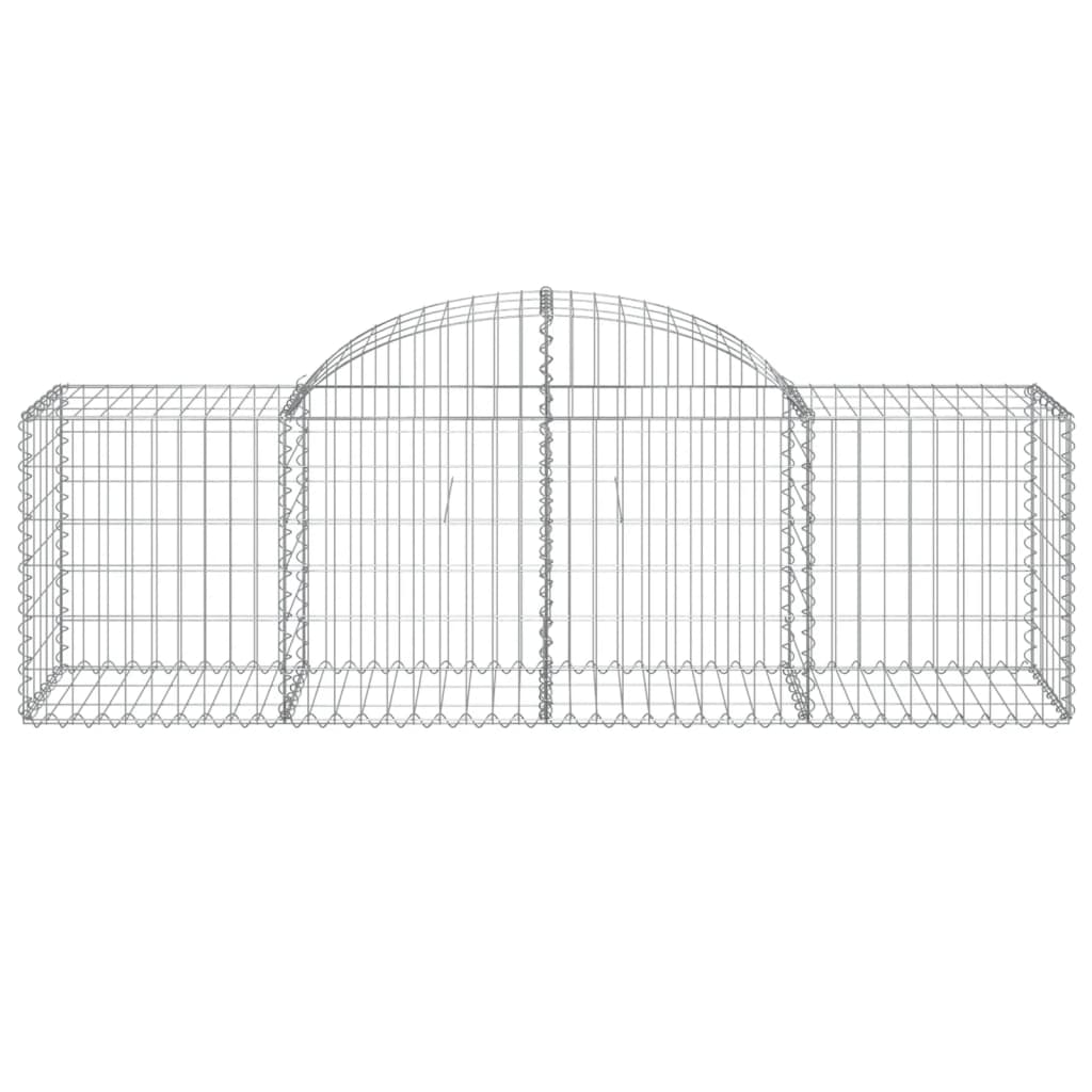 vidaXL Arched Gabion Baskets 10 pcs 200x50x60/80 cm Galvanised Iron