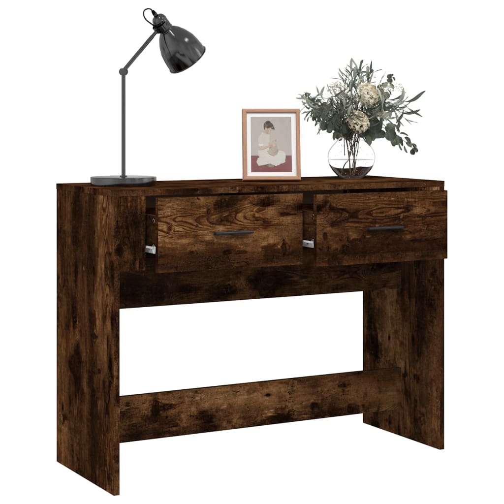 vidaXL Console Table Smoked Oak 100x39x75 cm Engineered Wood