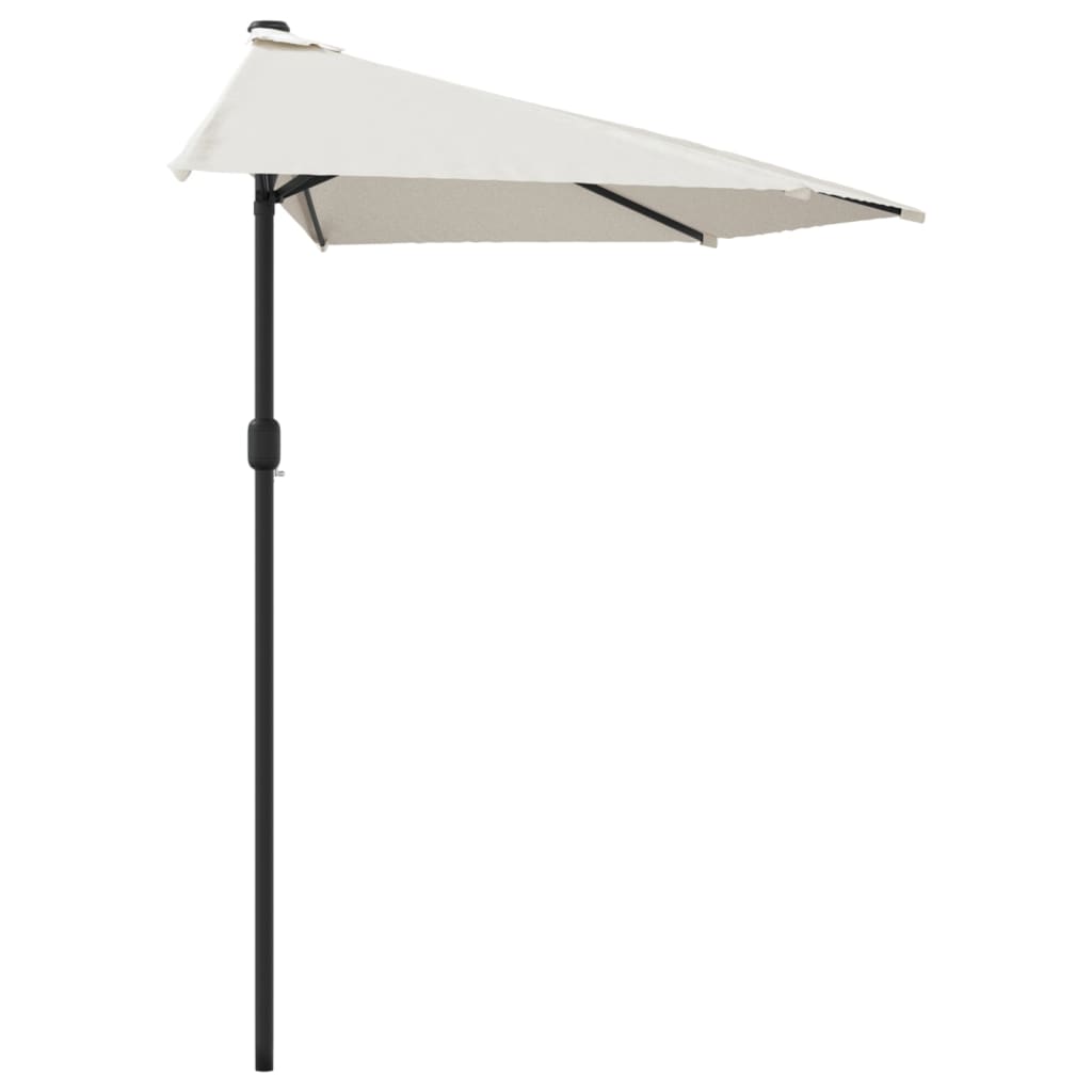 vidaXL Garden Parasol with Aluminium Pole Sand 270x144 cm Half