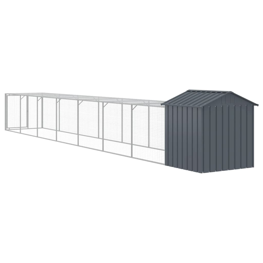 vidaXL Chicken Cage with Run Anthracite 117x813x123 cm Galvanised Steel