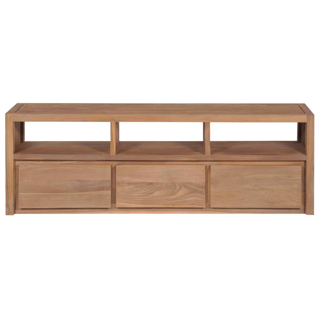 vidaXL TV Cabinet Solid Teak Wood with Natural Finish 120x30x40 cm