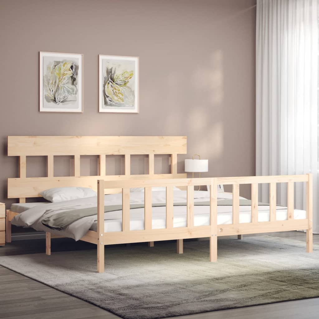 vidaXL Bed Frame without Mattress Super King Size Solid Wood Pine