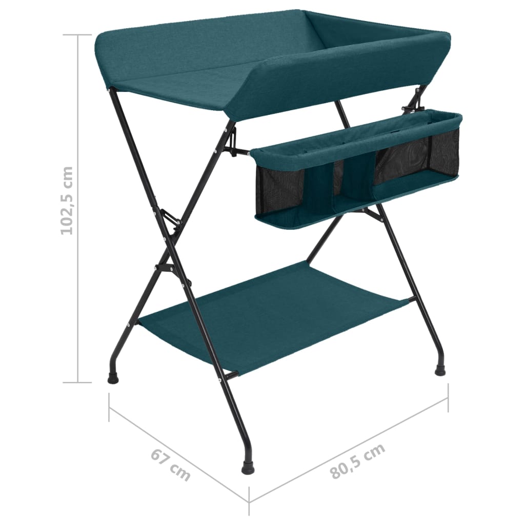 vidaXL Changing Table Green Iron