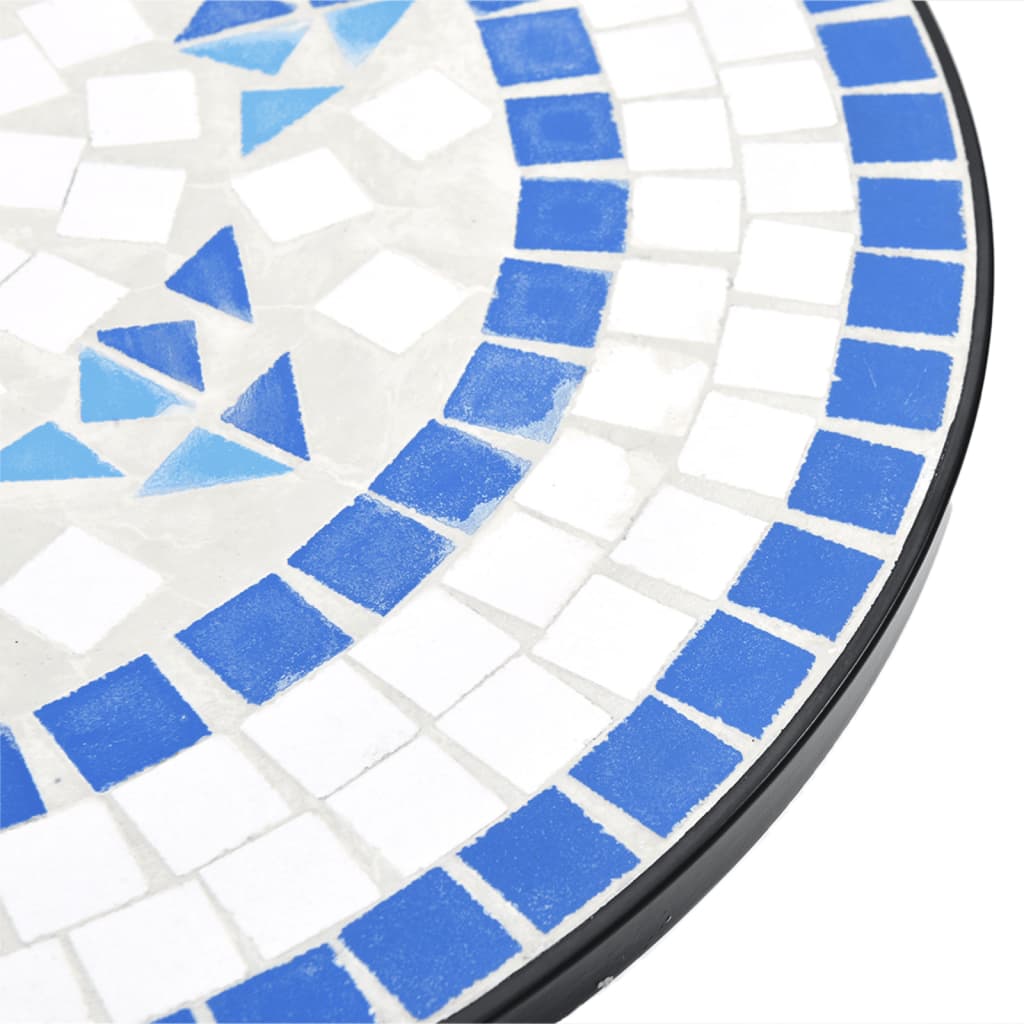 vidaXL Mosaic Bistro Table Blue and White Ø50x70 cm Ceramic