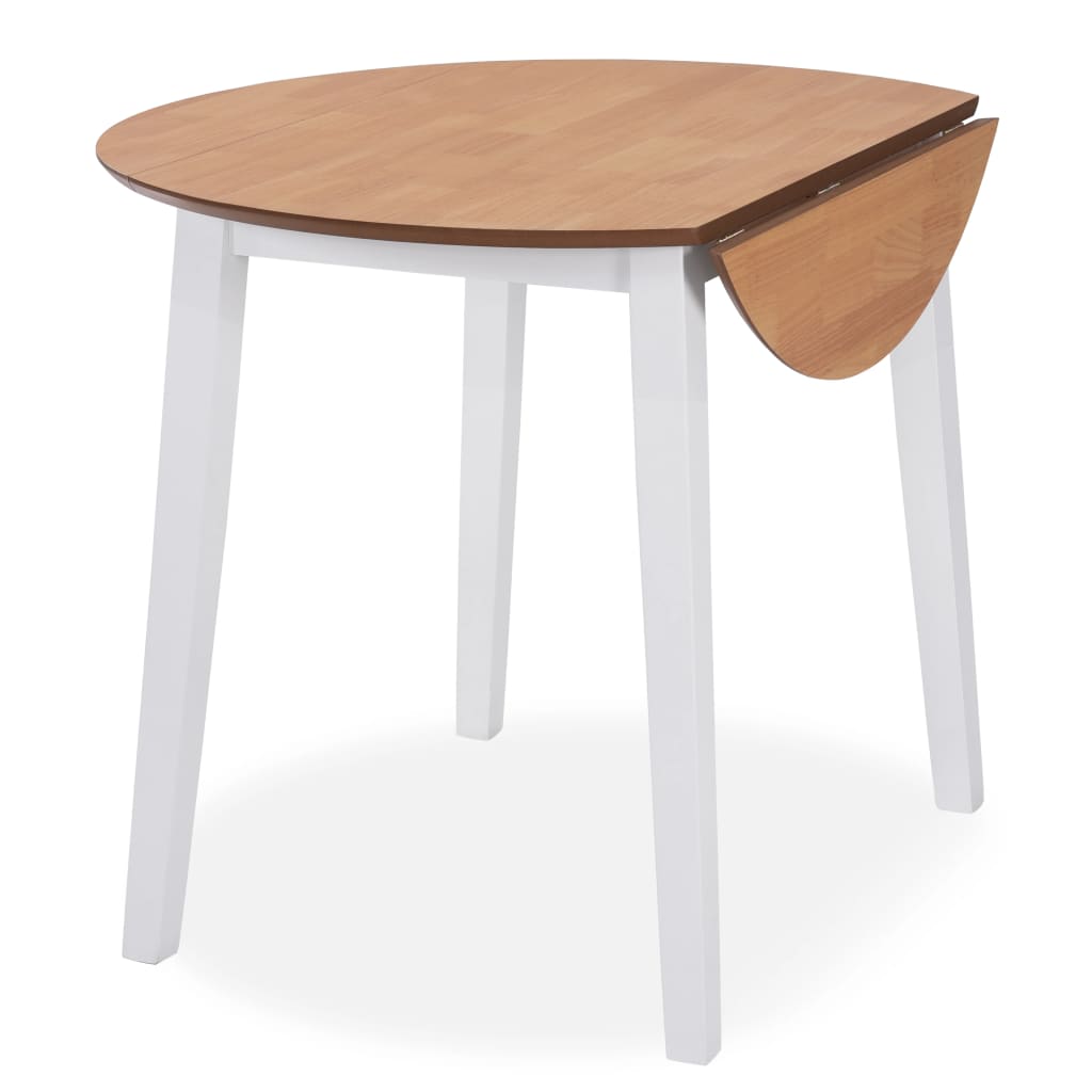 vidaXL Drop-leaf Dining Table Round MDF White