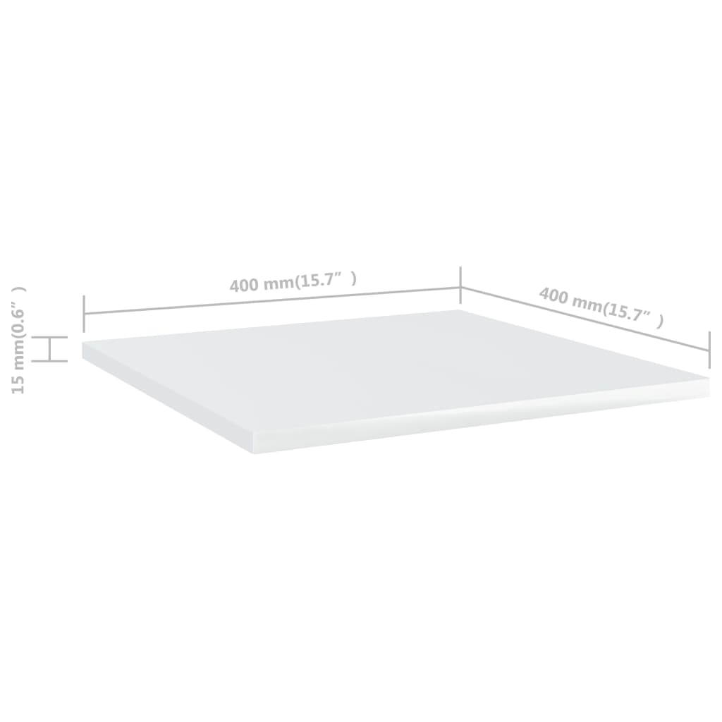 vidaXL Bookshelf Boards 4 pcs High Gloss White 40x40x1.5 cm Engineered Wood