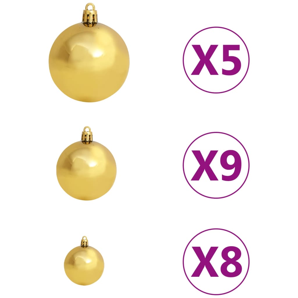 vidaXL Artificial Pre-lit Christmas Tree with Ball Set 120cm 230 Branches