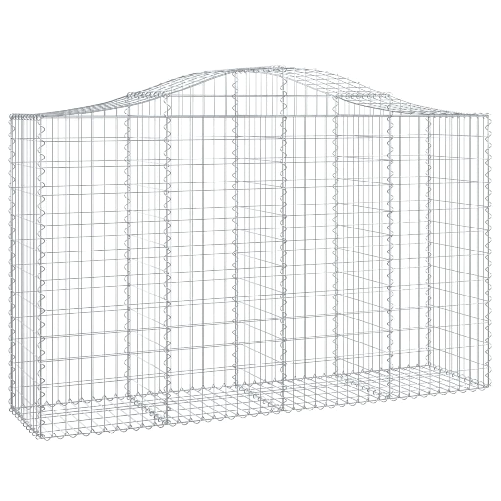 vidaXL Arched Gabion Baskets 14 pcs 200x50x120/140 cm Galvanised Iron