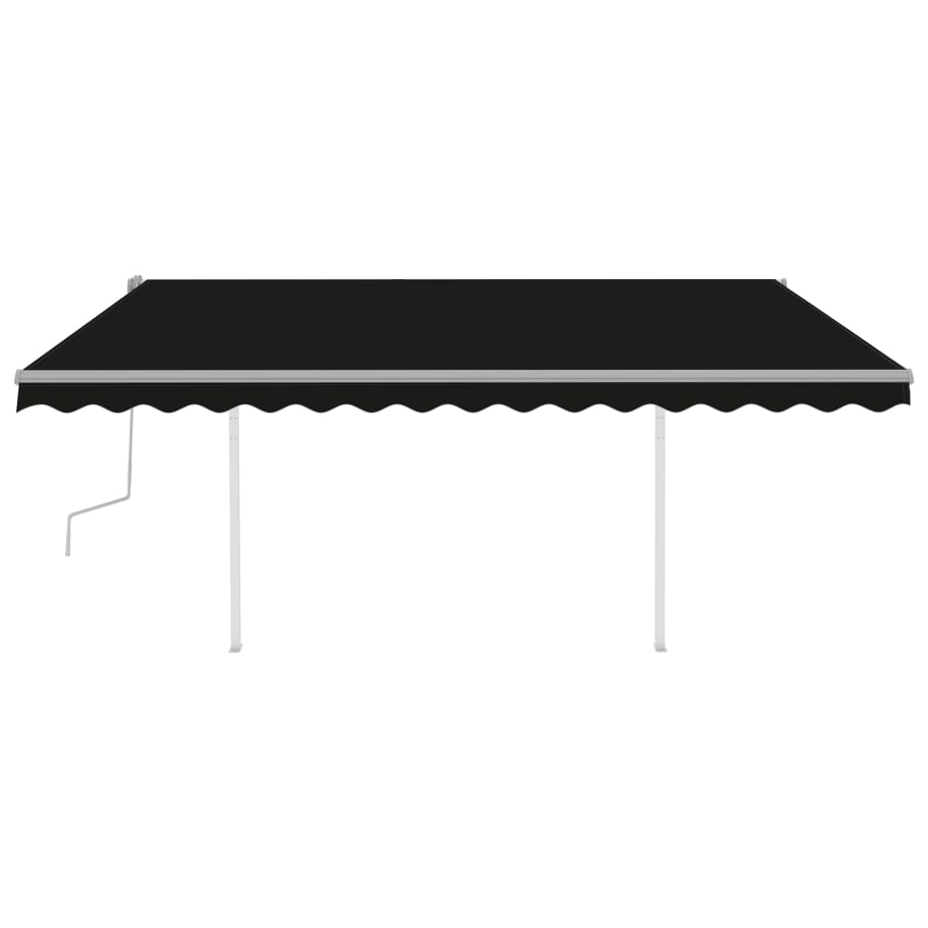 vidaXL Manual Retractable Awning with Posts 4.5x3 m Anthracite