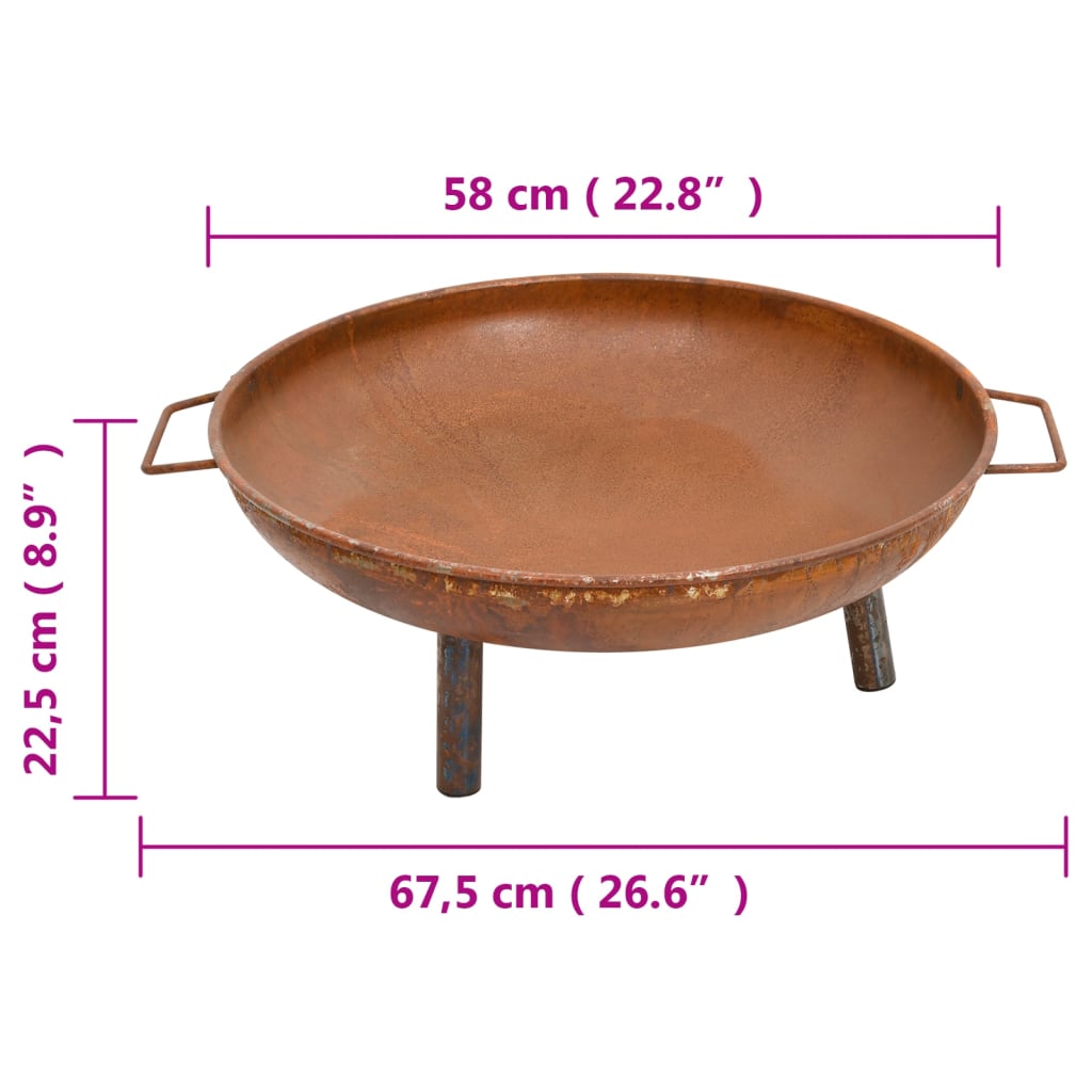 vidaXL Fire Pit 67.5x58x22.5 cm Steel