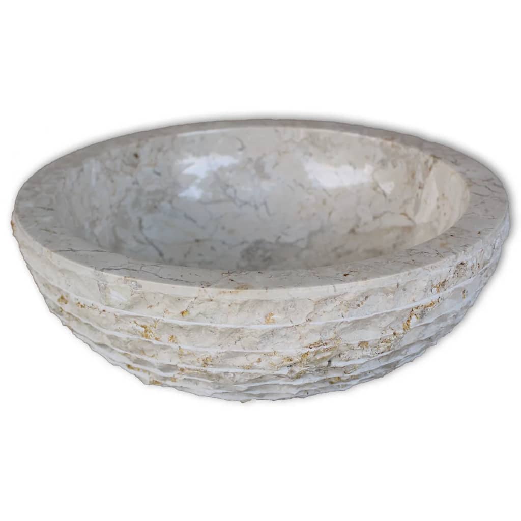 vidaXL Basin Marble 40 cm Cream