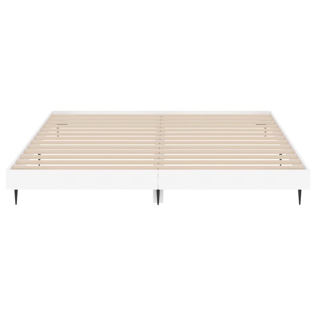 vidaXL Bed Frame without Mattress White 150x200 cm King Size Engineered Wood