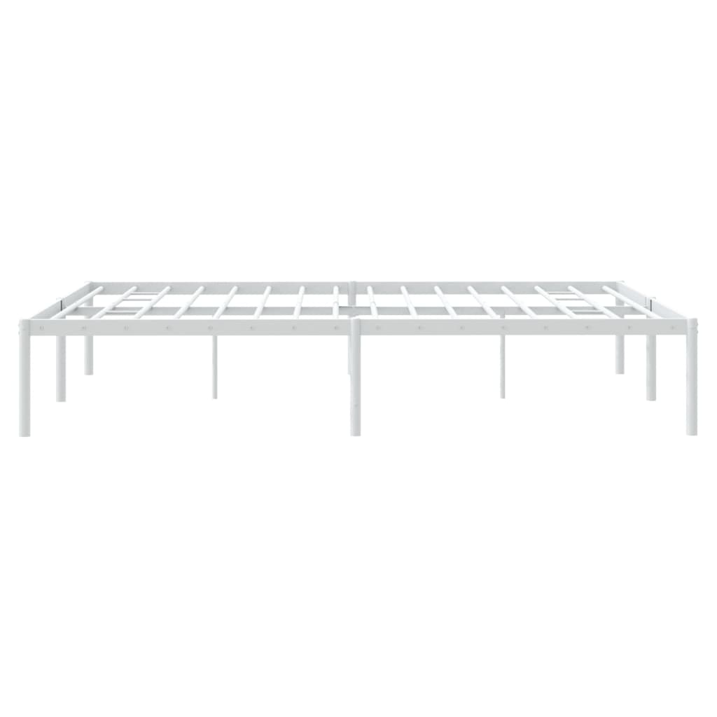 vidaXL Metal Bed Frame without Mattress White 150x200 cm King Size